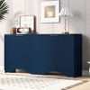Bella Depot Four-Door Sideboard with Vertical Stripes and Wavy Design - 2 of 4