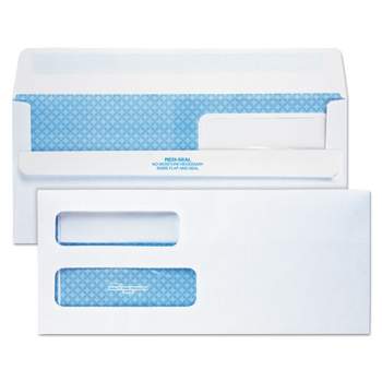 Quality Park Redi Seal Envelope #10 4 1/8 x 9 1/2 Double Window White 500/Box 24559