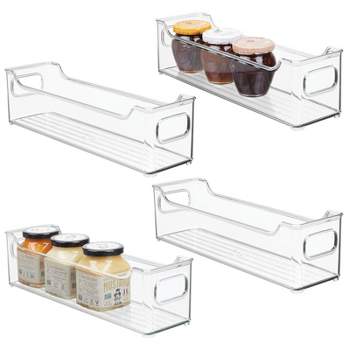  mDesign Plastic Storage Organizer Container Bin for Kitchen  Organization in Pantry, Cabinet, Countertop Fridge, Refrigerator, and  Freezer - Hold Food, Drink, or Snacks, Ligne Collection, 4 Pack, Clear:  Home & Kitchen