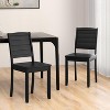 ADILE Wood Dining Chairs Set of 2, Modern Kitchen Chairs w/Rubber Wood Legs, Black - 3 of 3
