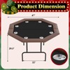 8 Player Octagon Poker Table, Foldable & Portable Casino Game Table with Collapsible Legs, Cup Holders - 2 of 4