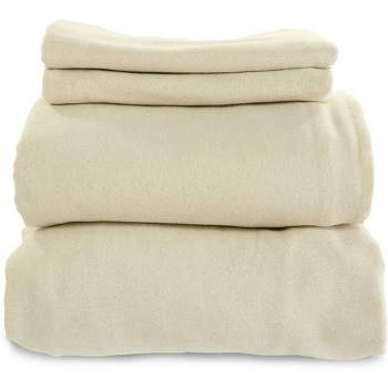 Whisper Organics, 100% Organic Cotton Flannel Sheet Set, Brushed for Extra Soft & Cozy Sheets, Natural Color - Queen