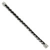Black Bow Jewelry 10.75mm Stainless Steel & Black Leather Polished Link Bracelet, 8.5 In - 2 of 4