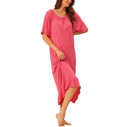 cheibear Womens Modal Nightshirt Soft Button Down Nightgown Short