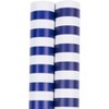 JAM Paper & Envelope 2ct Striped Gift Wrap Rolls Blue/White: Multi-Stripe Paper for All Occasions, 30ft Length - 3 of 4