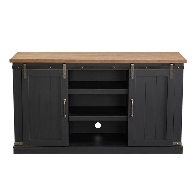 Sliding Doors TV Stand for TVs up to 60" Charcoal - Home Essentials