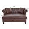 GDFStudio Marion 63"W Oversized Upholstered Chaise Lounge with 2 Pillows - 3 of 4