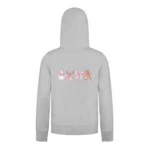 Everyday Kids Christmas Collection Most Wonderful Time Girls Zip up Hoodie – Pink Holiday Sweatshirt - 1 of 4