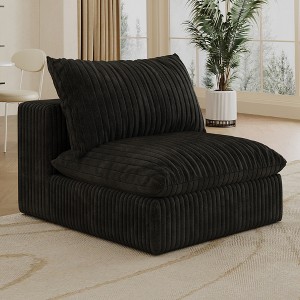 118.2in Cloud Sofa,Deep Seat Couches,Double-layer design,Removable Cushion,No Assembly, DIY Combination for Living room, Bedroom,Apartment,Black - 1 of 1