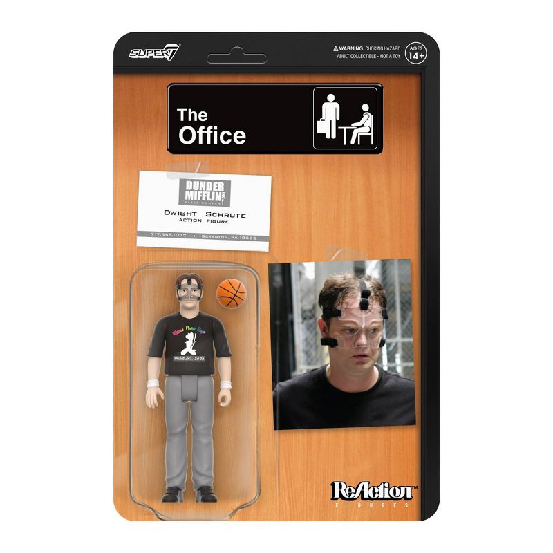 Super 7 ReAction The Office Dwight Schrute with Basketball Figure, 3 of 5