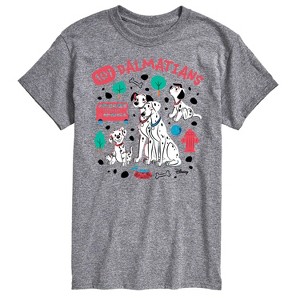 Men's - 101 Dalmatians - Collage of Dalmatian Family Short Sleeve Graphic T-Shirt - 1 of 4