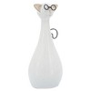 Sagebrook Home 7" Cat with Glasses Sculpture - Contemporary Ceramic White Cat Statue with Black and Beige Accents for Home or Office Decor - Cat - 2 of 4