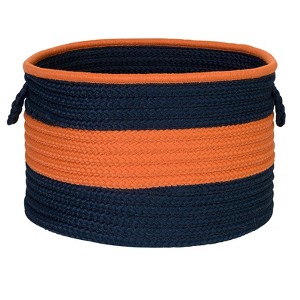 Colonial Mills Color Block Round Basket - Navy Orange 18"x18"x12" 100% Polypropylene Round - 1 of 1