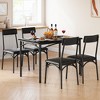 Dining Table Set for 4, 5 Piece Kitchen Table and Chairs for 4 with Upholstered Chairs, Rectangular Dining Room Table Set - 3 of 4
