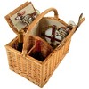 Picnic at Ascot Willow Picnic Basket with Two Person Picnic Set - 3 of 4