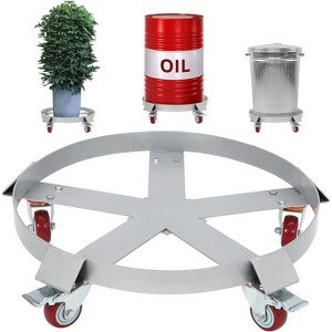 55 Gallon Drum Dolly Steel Barrel Dolly Cart 1250lbs with 5 Swivel Casters Wheel - 1 of 4