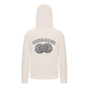 Everyday Kids Cheerleader Girls Zip Up Hoodie – Pom Pom Sketch Graphic Sweatshirt - 1 of 4