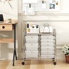 Costway 9 Drawer Rolling Organizer Cart Utility Storage Tools Scrapbook Paper Multi-Use Macaron/White/Hot Pink/Light Pink/Clear/Black - 2 of 4