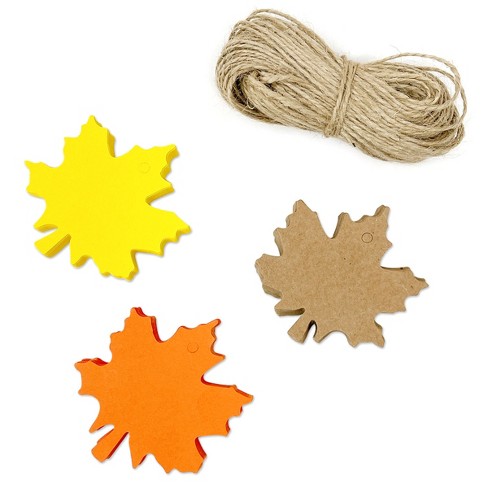 Wrapables Autumn Maple Leaves Gift Tags/Kraft Hang Tags with Jute Strings for Gift-Wrapping, DIY, Arts & Crafts, (100pcs) - image 1 of 4