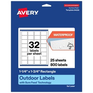 Avery Outdoor Waterproof Labels, 1.25" x 1.75" Rectangle - 1 of 4