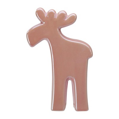 Northlight 7" Pink Ceramic Moose Christmas Tabletop Decoration