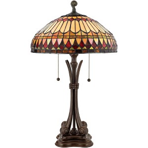 Quoizel Western Place 26 1/2" Bronze Tiffany-Style Glass Table Lamp - 1 of 2
