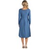 Maternity Midi Length Fit N Flare Pocket Dress - 24seven Comfort Apparel™ - 3 of 4