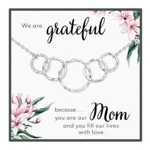 HOPE LOVE SHINE Mom of 4 Necklace – 5 ring necklace Birthday Gift from Daughters, Sons, Siblings - 1 of 4