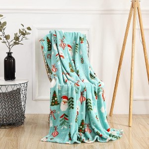 Lomsoe Christmas Snowman Blanket Holiday Printed Flannel Throw Blanket Perfect Holiday Decor Gift for Family Friends Christmas Gift. - 1 of 4