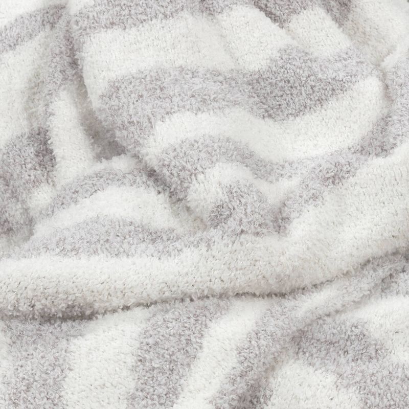 Cozy Feathery Knit Zebra Throw Blanket Gray - Threshold&#8482;, 6 of 13