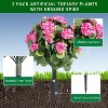 23in Artificial Topiary Flower with Ground Spike-Artificial Topiary Ball Trees with Rose Flowers- PE Fake Plants with Metal Stakes for Indoor and Out - 4 of 4
