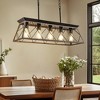 DORESshop 5-Light Industrial Rust Island Chandelier with Metal Shade,E26 Farmhouse Pendant Light for Kitchen and Dining Room - 4 of 4