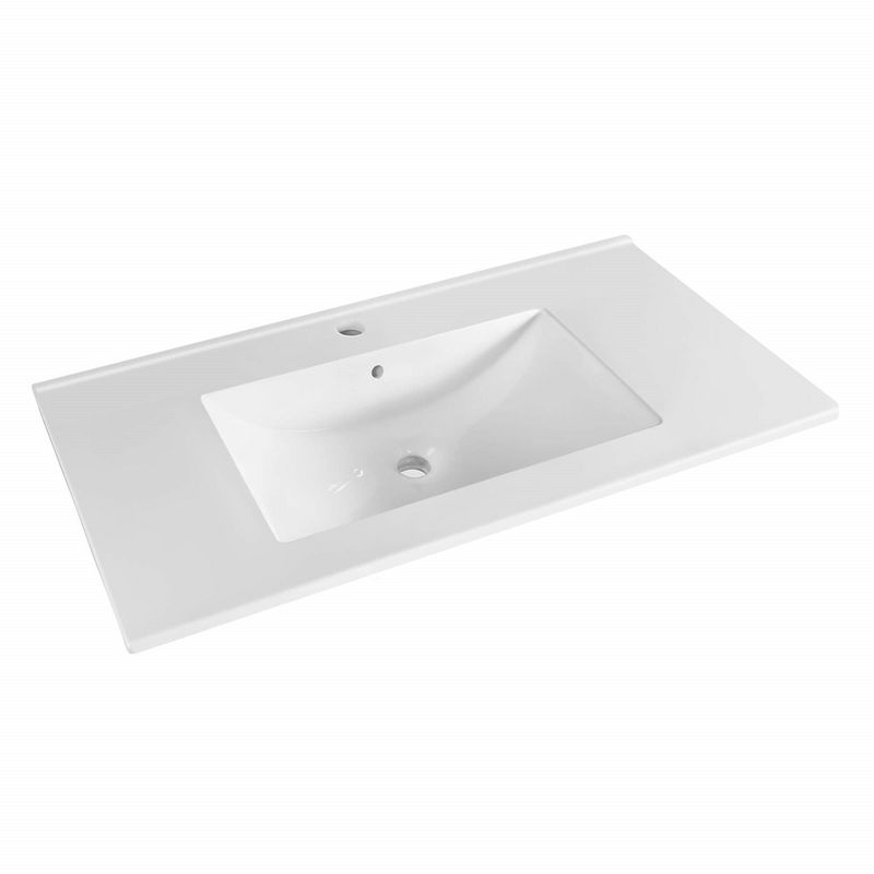 Fine Fixtures Frameport 36" Standard Vanity Sink Replacement White High Gloss Vitreous China Material, Sink Only, 1 of 3