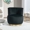 25.2'' Velvet Fabric 360° Swivel Barrel Accent Sofa Chair with High-Density Foam Cushion, Angled Armrests and Sturdy Base - 2 of 4