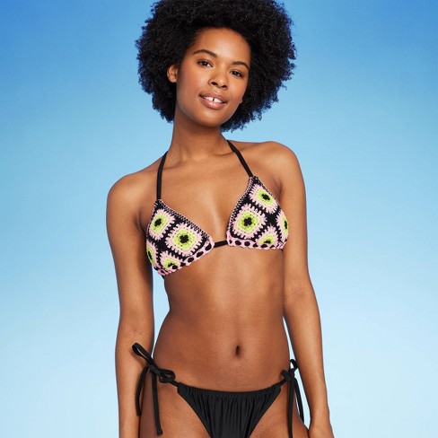 Black Mix & Match Fabric Scoop Bikini Top