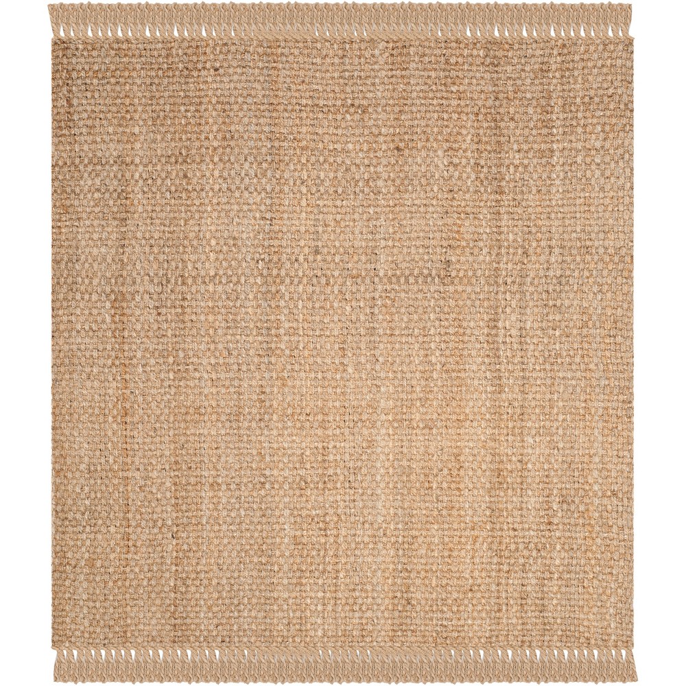  Square Solid Woven Area Rug Light Gray