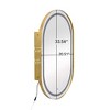 Oval Medicine Cabinet Mirror Bathroom Mirror with Storage and LDE,  Wall Mounted Medicine Mirror Cabinet for Bathroom, Living Room, Bedroom Wall Decor - 3 of 4