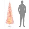 6ft Pencil Christmas Tree, Slim Artificial Christmas Tree with Realistic Branches and Warm White LED Lights - 3 of 4
