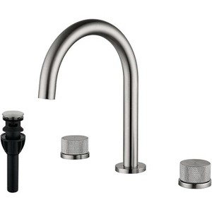 Mixxidea 3 Holes Widespread Bathroom Faucet Brushed Nickel - 1 of 4