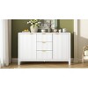 TIRAMISUBEST Sideboard with Wave Design, 3 Drawers & Soft-Close Doors, Storage Console Table Buffet Cabinet with 3 Adjustable Shelves & Metal Handles - 3 of 4