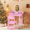 Infans Kids Vanity Set w/ Lighted Mirror Chair 2-Color LED Lighting for Girls Makeup - 3 of 4