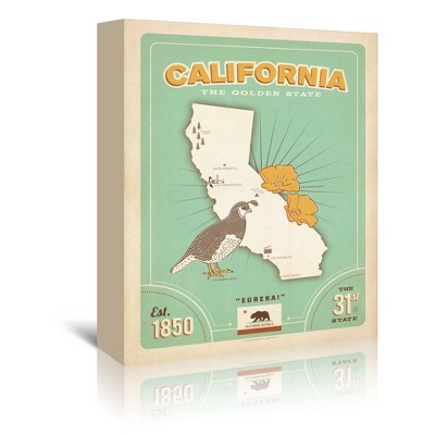 State Pride California by Anderson Design Group Wrapped Canvas - Americanflat - 5" x 7"