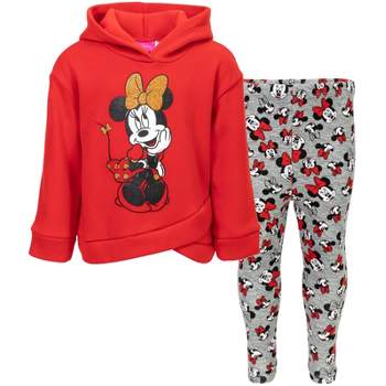 Disney Minnie Mouse Mickey Mouse Fleece Hoodie and Leggings Outfit Set Little Kid to Big Kid