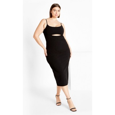 Women's Plus Size Midi Baylee Dress - black | CITY CHIC