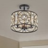 12" x 12" x 10.5" 3-Light Silver Orchid Reid Pendant Metallic - Warehouse Of Tiffany: Crystal Semi-Flush ETL Listed - 2 of 2