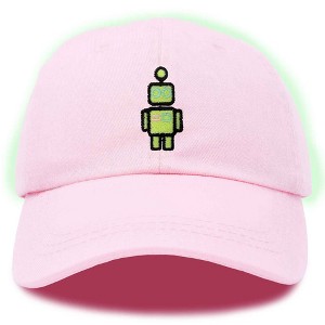 Dalix Robot Embroidered Glow in the Dark Retro Dad Hat Cotton Baseball Cap Adjustable Mens - 1 of 4