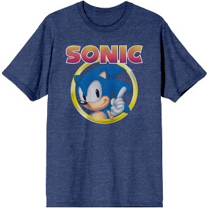 Sonic the Hedgehog Classic Character and Title Men's Graphic Tee - 1 of 2