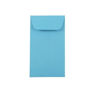 JAM Paper #6 Coin Business Colored Envelopes 3.375 x 6 Blue Recycled Bulk 1000/Carton (356730559C) - 1 of 2