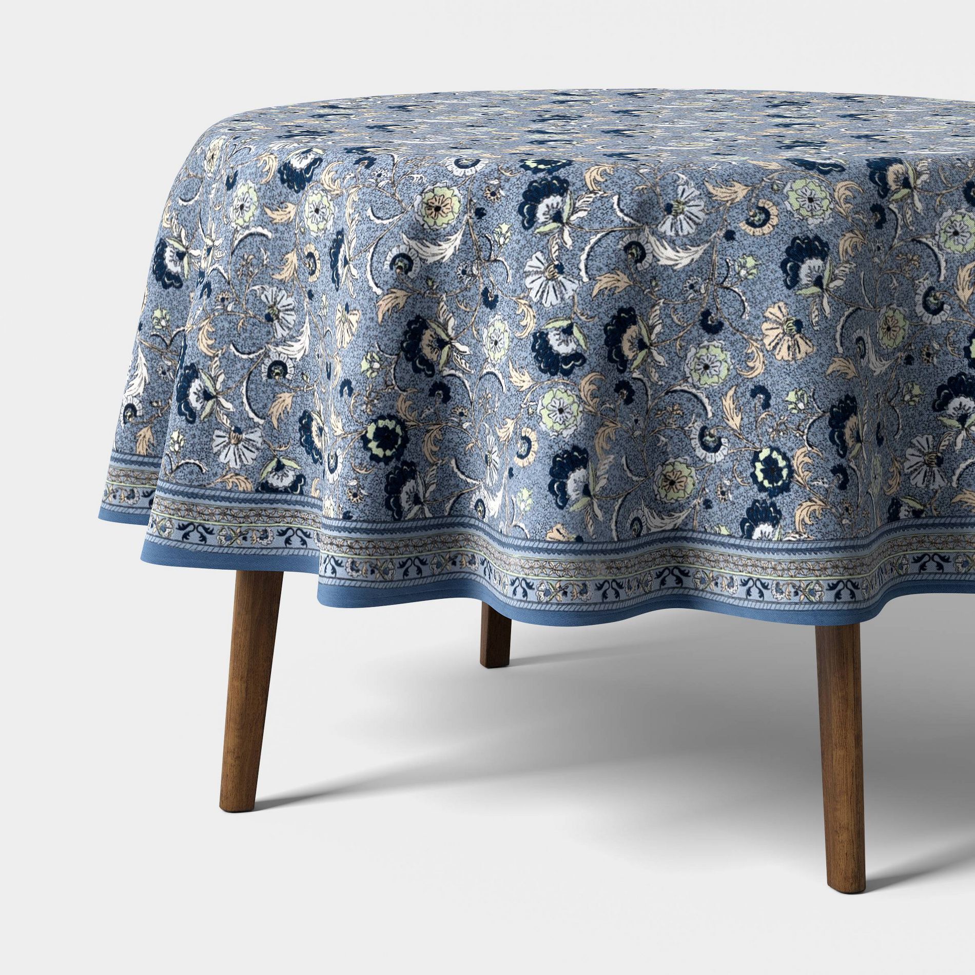 70"x70" Tablecloth Blue Floral - Threshold™