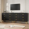 6-Drawer Modern Wooden Dresser-Home Storage Furniture Chest with Gold-Tone Handles,Multi-Scene Organizer for Bedroom Entryway (Easy Assembly) - 3 of 4
